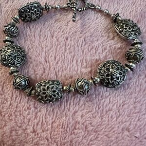 Elegant Silver Beaded Bracelet